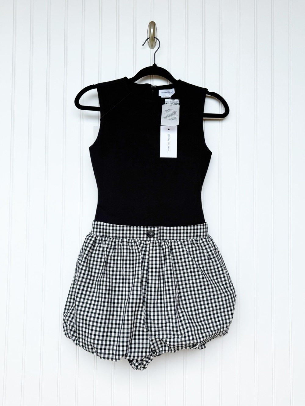 Lovers + Friends Size XS Carolina Romper in Black & Gingham - Picture 2 of 6